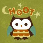 33r Retro Owl Hoot 6x6 Print